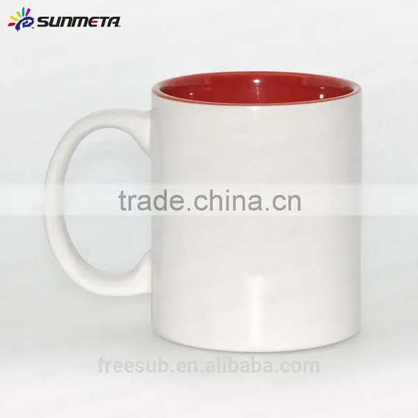 Sunmeta Factory Supply 11oz Inner and Handle Color Ceramic Sublimation Mugs (SKB03) photo-3