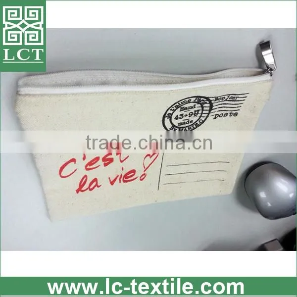 Recommend Trade Assurance Provided 100% Eco-friendly Jute Linen Small Zipper Canvas Cosmetic Pouch With Personal Logo(LCTB01111) photo-2