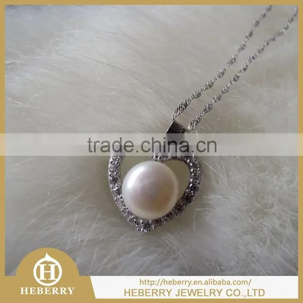 Cheap Pearl Pendant Necklace With Sterling Silver