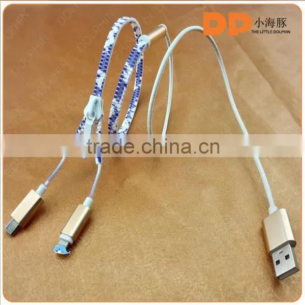 High Speed Charging Metal Case Zipper Usb Cable For Smartphone Usb Cable Charger photo-5