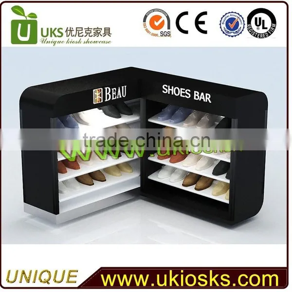 L shape shoe kiosk&shoe display showcase