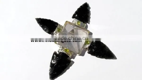 Black Obsidian Arrowhead Agate Energy Generator : Agate Crystal Quartz Pyramid : Agate Energy Generator Tools photo-5
