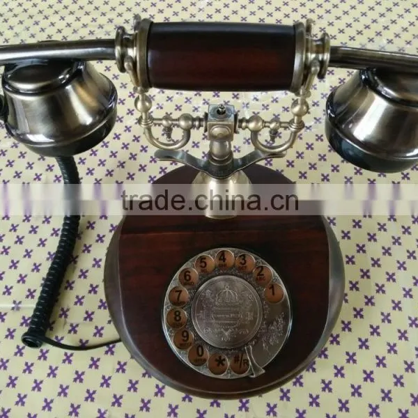 2016 Hot Selling Antique Wood Retro Rotary Dial Telephone photo-2