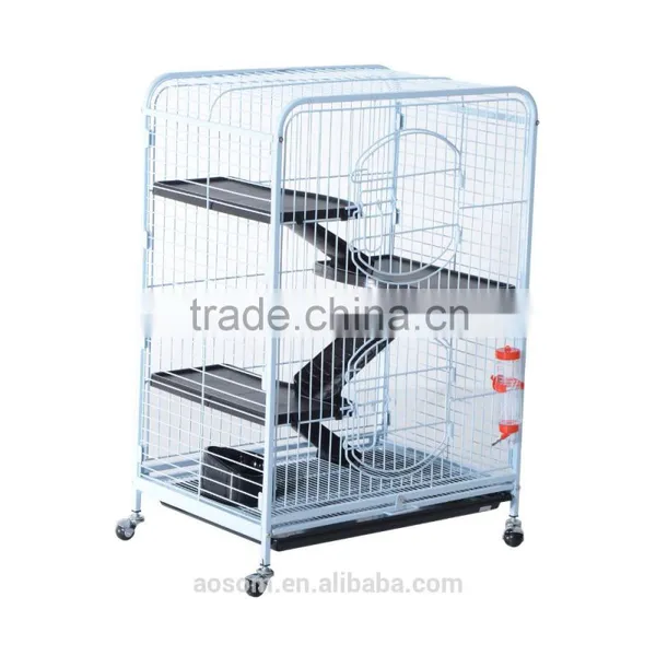 Pawhut 37" 4 Level White Indoor Metal Small Animal Cage Hutch photo-3