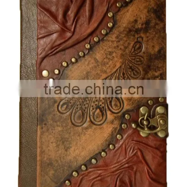 New Genuine Real Leather Handmade Notebook-Cheap High Quality-Dairy-Sketchbook-Journal -2015 Promotional Handmade New Designs photo-4