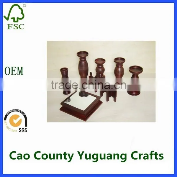 Factory Antique Wooden Candle Holder for Decorations photo-3