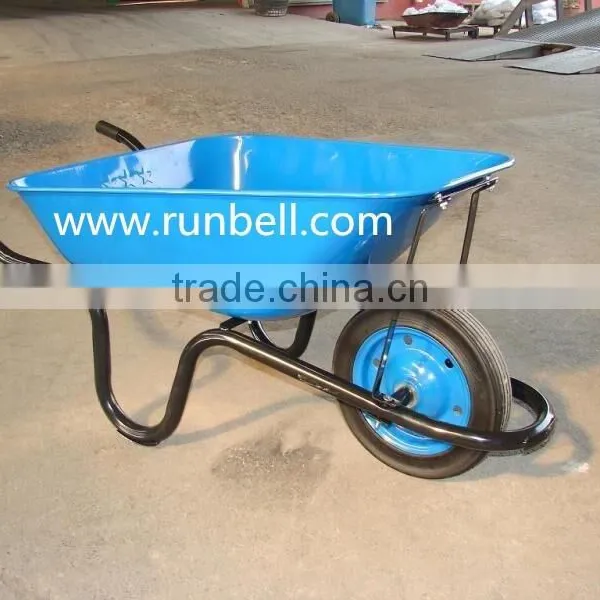 Wheelbarrow on Industrial Construction or Agricultural With One Pneumatic Rubber Wheel