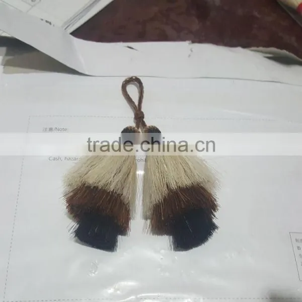 Wholesale Sunshine Color Fashion Horsehair Tassels Made by Hand Woven Horsehair Dip Dye Horse Hair Tassel photo-5