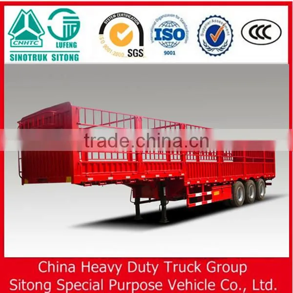 Tri- Axles Fenced Semi Trailer for Livestock / Cow / Cattle Transportation photo-3