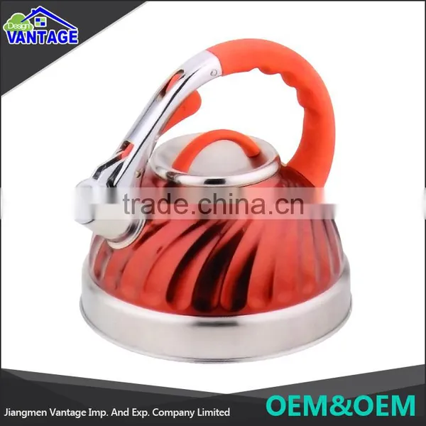 Hot Water Kettle Stainless Steel Whistling the Kettle With Wooden Handle photo-2