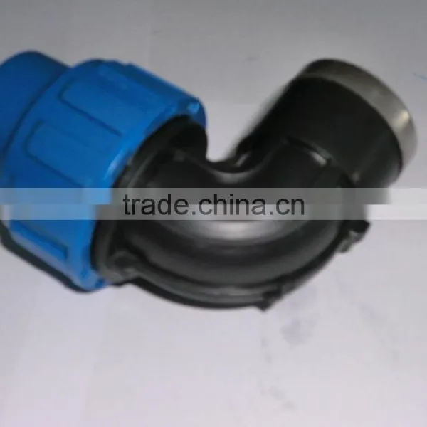 PP Compression Fitting 90 Degree Elbow PE Pipe Fitting With Threaded photo-2