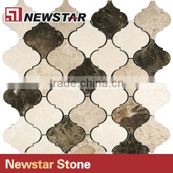 Grade First Quality Spanish Marble Crema Marfil Polished Lantern Shaped Mosaic Tiles photo-4