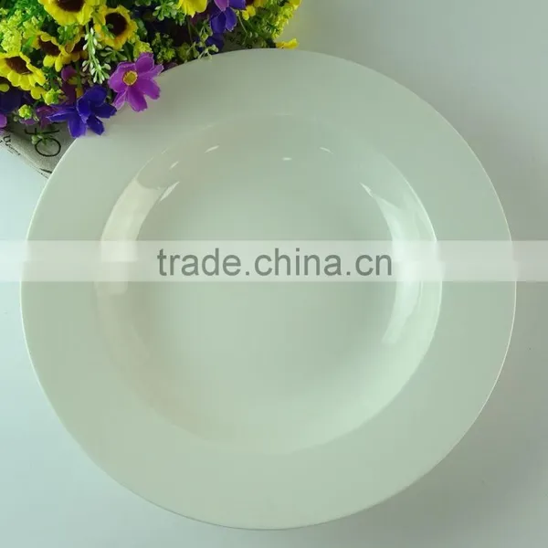White Ceramic 10inch Soup Plates photo-2
