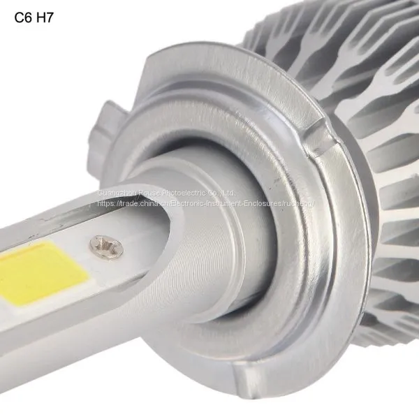 Hot Sale Brightest Car Accessories C6 H7 Cob 30W/Bulb(60W/Set) 6400lm/set(3200lm/b LED COB H7 LED Headlight Bulbs Hi/Lo photo-2