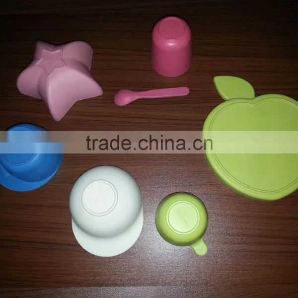 OEM Available No Pollution Food Grade Bamboo Fiber Kids Dinnerware Sets photo-2