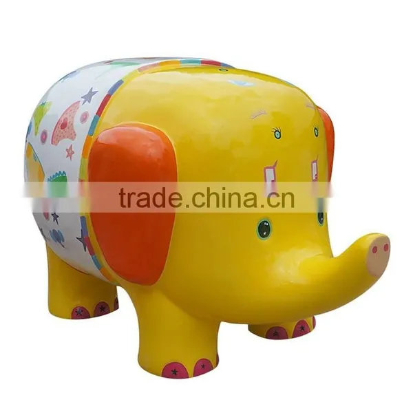 Customized Fiberglass Colourful Elephant Statue photo-3