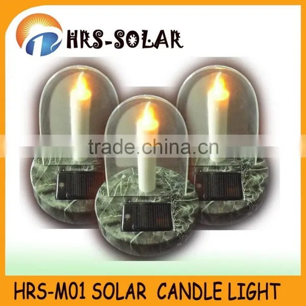 Outdoor Warm LED Candle Shape Solar Cemetery Lamp photo-4
