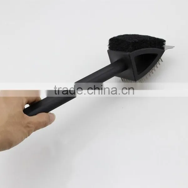 BBQ Grill Cleaning Brush With Stainless Steel Scraper photo-3