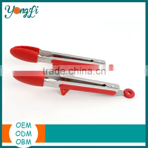 Heat Resistance Non-Stick Tong With Built-in Stand For Silicone Gripper Set of 9 and 12 Inch Stainless Steel Food Tongs photo-2