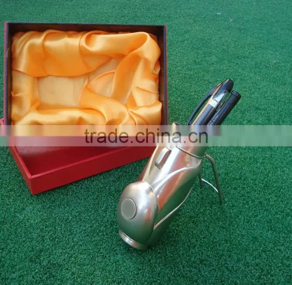 High End Wholesale Gofl Gift Metal Material Golf Bag Brush Pot photo-4