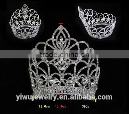 2015 New Design Big Full Round Pageant Pageant Kings Crown H172-150 photo-2