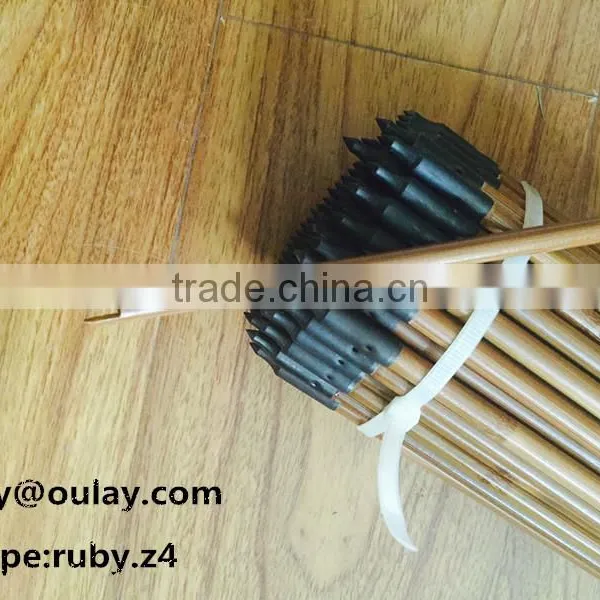Black Tapered Bullet Arrow Points Crimped On Bamboo Shafts For Bow photo-4