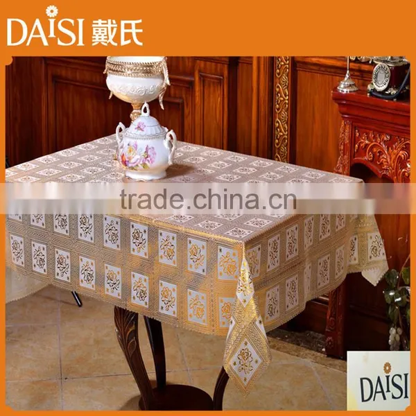 Cheap Plastic Tablecloths Lace Embossed Vinyl Tablecloth photo-2
