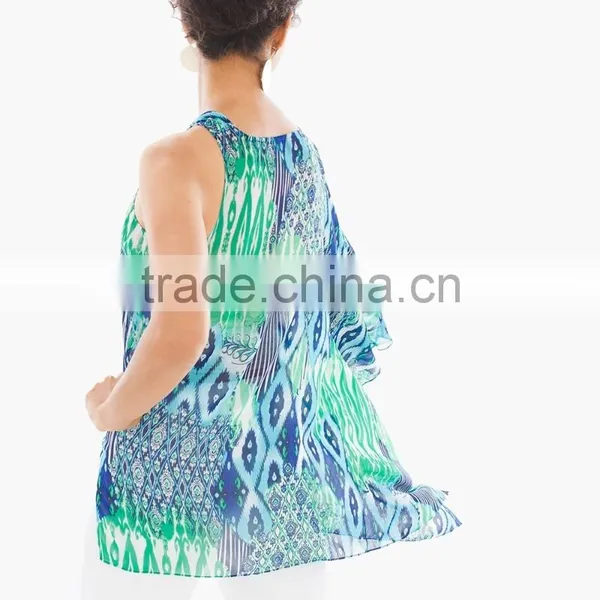 New Arrived Women's One Shoulder Chiffon Tops photo-2