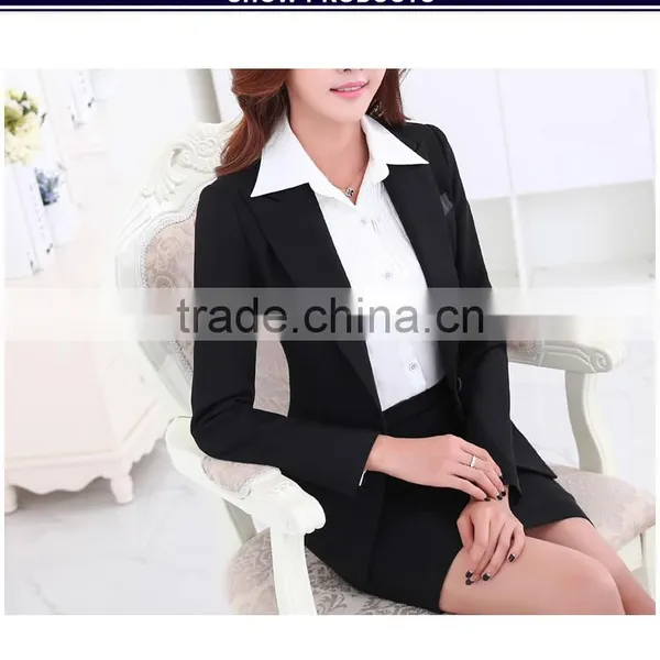 2015 Hot Sale Pictures of Short Skirts and Tops Office Ladies Suits Uniform