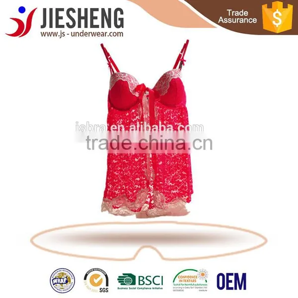 Open Hot Sexy Girl Night Dress Full Coverage Lace Sleep Wear Sexy Image Night Dress(Accept OEM) photo-4