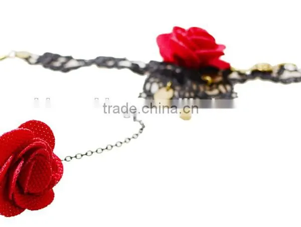 2015 Hot Style South Korean Lace Bracelets With Ring Sets Yiwu Handmade Rose Jewelry Set Wholesale photo-3