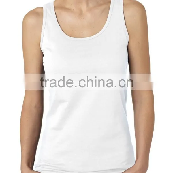 Wholesale Plain White Sport Fitness Custom Tank Top photo-5