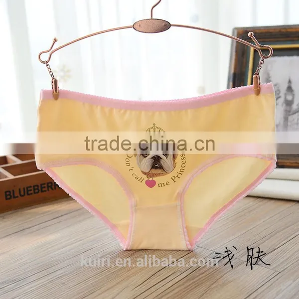 2017 Cheap Cotton Colorful Cartoon Print Yough Sexy Lady Panty(OEM) photo-5