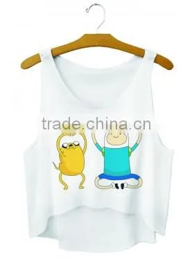 Ladies Plain Cotton Crop Top White Singlet