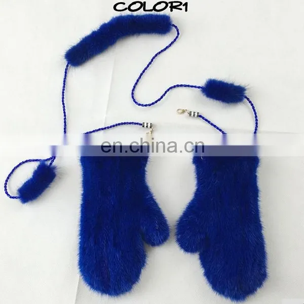 Winter Weaven Knitted Mink Fur Mittens Ladies Mittens Wholesale photo-2
