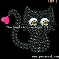 Wholesale Fashion Design Repair Kitten Diamond Rhinestone Iron on Transfer photo-2