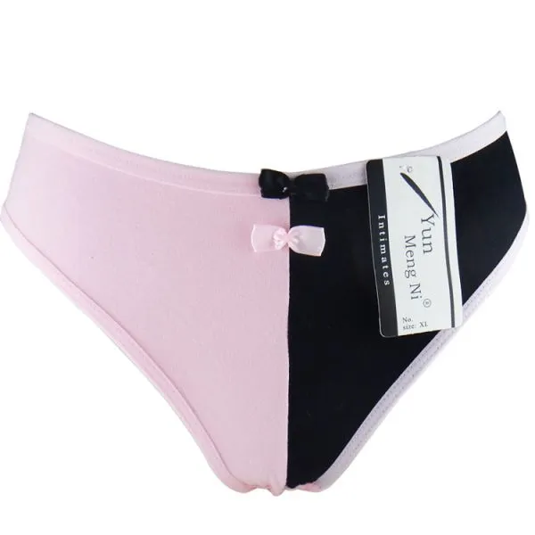 Yun Meng Ni Sexy Underwear Stitching Color Women Panties Soft Cotton Thongs For Women photo-5
