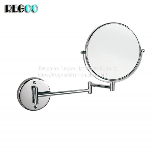 Makeup mirror round 3X magnifying folding magic wall mounted antique brass cosmetic mirror