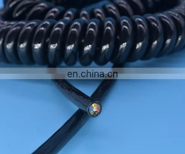 Spiral Retractable Coil Network Cat5e Patch Cable Low Voltage Flexible Retractable Spiral Spring Coiled Cable photo-3