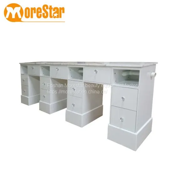 Wholesale Luxury Customized Triple Vent Salon Long Manicure Table photo-2