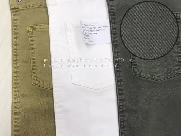 47%Cotton 39%Tencel 11%Hemp 3%Spandex Twill Fabric photo-2