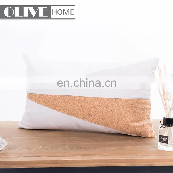 2018 Spring Design 30*50CM Velvet Geometry Applique Cork Sofa Waist Cushions photo-2