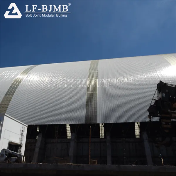 Factory Bolt Ball Space Frame Coal Storage Roofing Structure Power Plant Shed Cememt photo-3