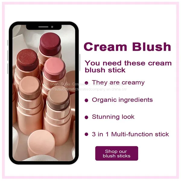 Blush New Private Label Customize Blusher Low Moq Custom Matte Vegan Pink Cream Blush Stick photo-5