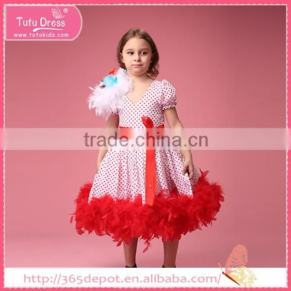 Fashion Styles Kids Party Dress Feather