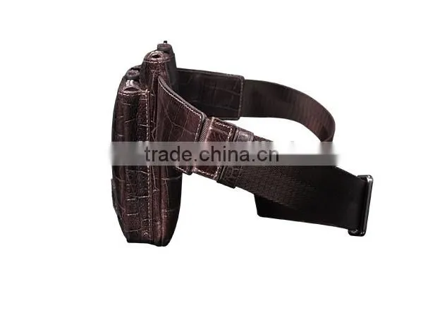 Good Quality Sport Crocodile Pattern Cow Leather Chest Pack Fashion New Style Waist Bag Leisure Single Shoulder Bag for Men photo-3