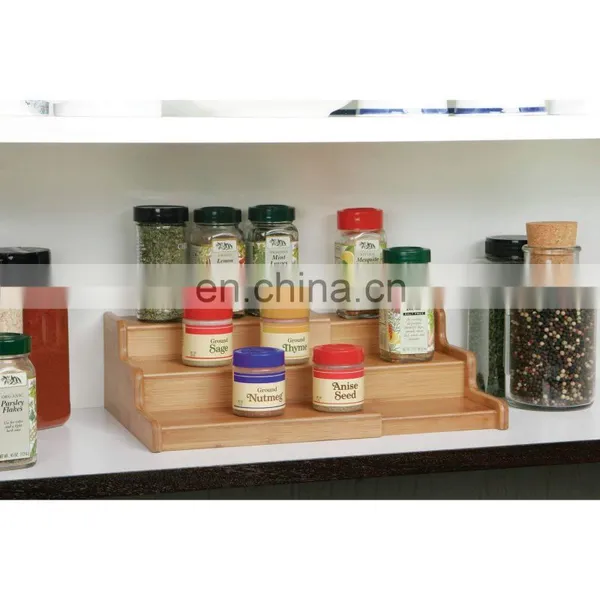 Customized New Design High Quality Kitchen Desktop Retractable Bamboo Storage Racks Home Storage & Organization photo-3