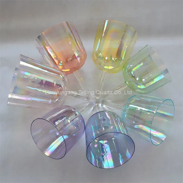 Alchemy Cosmic Light Clear Singing Bowl With Handle Aurora Quartz Chakra Healing Crucible photo-3