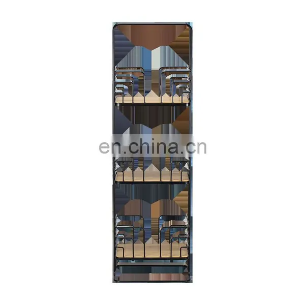 Vitality Series Bamboo Bottom Black Iron Wire Shower Caddy Storage Rack Bathroom Shelf