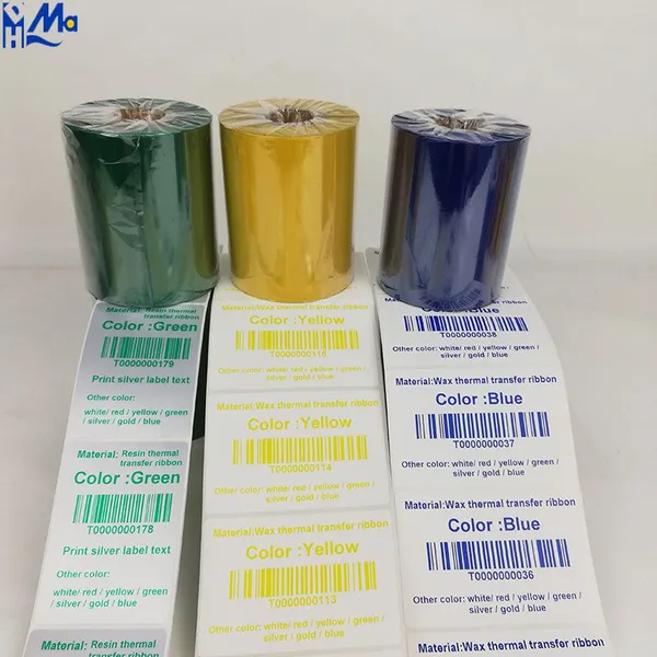 110mm*300m Color Print Premium Wax Resin Barcode TTR Tto Ink Labels Thermal Transfer Printer Ribbon photo-3